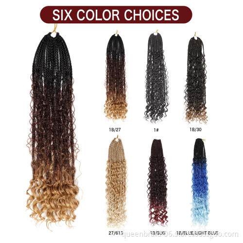 Goddess Box Senegal Twist Braids with Curly Ends Crochet Bohemian Braids Hair Hair Extensions Synthetic Braiding